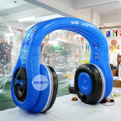 China Promotion Party Fashion PVC Outdoor Customized Giant Advertising Inflatable Headphones for sale