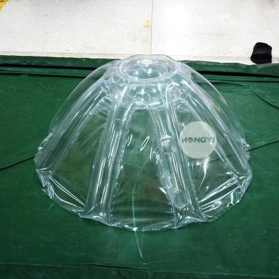 China Outdoor Advertising Event Exhibition Party Wedding Customized Transparent Double-Layer PVC0.4mm Inflatable Umbrella For Advertising for sale