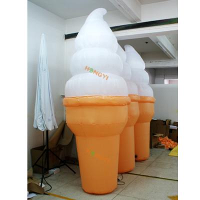 China Environmental Protection PVC Inflatable Ice Cream Cone For Decoration Huge Ice Cream Helium Balloon Replica Model for sale