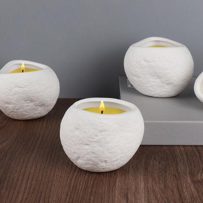 China Wholesale Home Decoration Ball Shaped Tealight Round Candle Holder Home Decoration Ceramic Candle Jars for sale