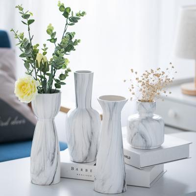 China Nordic modern creative marbling simple ceramic flower arrangement living room home furnishings CIA flower vase for sale