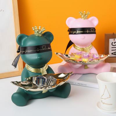 China China Crown Bear Storage Desktop Statue Ornaments Home Accessories Art Storage Multifunctional Sculpture Desktop Decoration Statue zu verkaufen