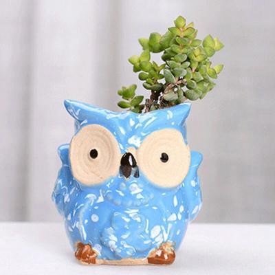 중국 Modern Ceramic Desktop Flower Pot Planter Set 6pcs Chandelier Base Series Owl Flower Pots Planters Flowing Succulent Cute Design 판매용