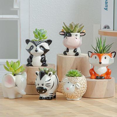 중국 Wholesale Miniature Cartoon Model Home Decoration Flower Pot Fairy Succulent Gardening Plants Potted Animal Flowerpots 판매용