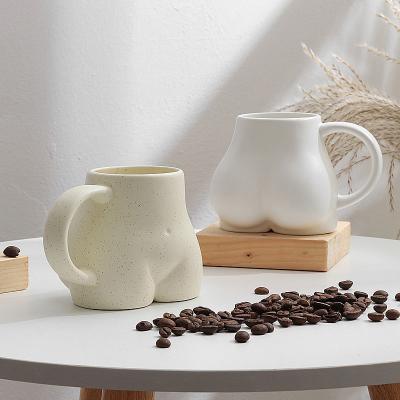 China Ceramic Viable Novelty Mugs Cup W Cup Woman Body Butt Shape Coffee Milk Cup Carving Cup Dining Table Accessories for sale