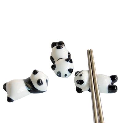 China Fashion Modern Ceramic Tableware Chopstick Fork Spoon Rest Kitchen Chopstick Holders Racks Panda Care Custom Ceramic 500 PCs for sale