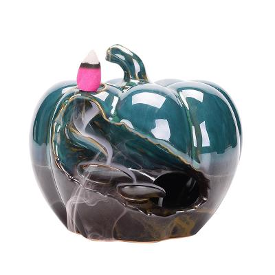 China Chinese Incense Wholesale Backflow Censer Pumpkin Halloween Censer Burner Ceramic Incense Burner Te koop