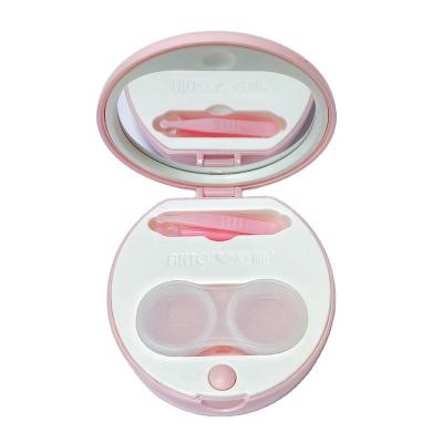 China Brand New PP+silica Gel Color Contact Lens Cases Luxury Mirror Box Lense Blister With Machine High Quality Cleaning Liquid Silica Gel ANTO CHN for sale