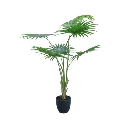 China Manufacturer Indoor Green Artificial Leaves Realistic Decorative Plastic Palm Plants And Outdoor Bonsai Plants for sale