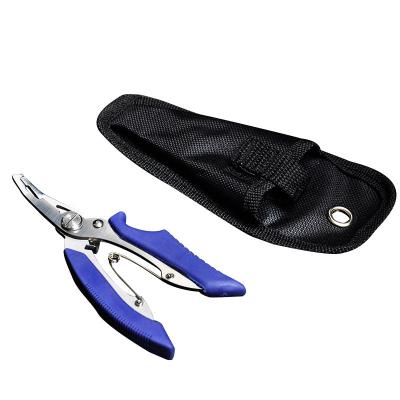 China Wholesale Mini Fishing Pliers Blue Fish Line Cutter Braid Handle Stainless Steel+Plastic Mini Fish Hook Remover Scissors for sale