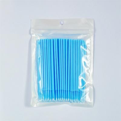 China Wholesale Disposable Eco-friendly Cotton Swabs Micro Light Blue Tattoo Supplies Makeup Sticks Buds Eyelash Extension Cosmetic Supplies for sale