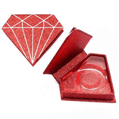 China Full Strip Long Gold Label Printing Box Logo Natural Red Silver Pink For 25mm Mink Lashes Lashes Diamond Mink Eyelashes for sale