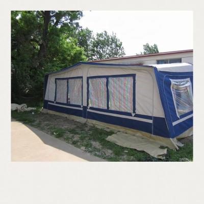 China Straight Brace Type 872-1150cm Large Full Canvas Awning Caravan Trailer Tent for sale