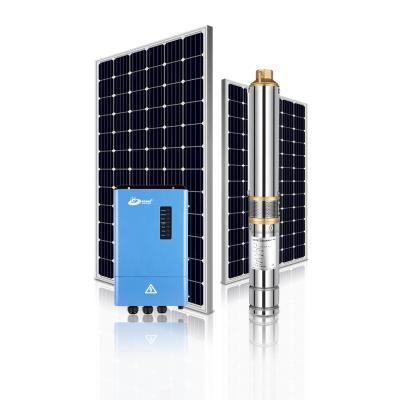 China Commercial 150m DC solar submersible for solar deep well water pump&garden solar power submersible centrifugal pump for sale