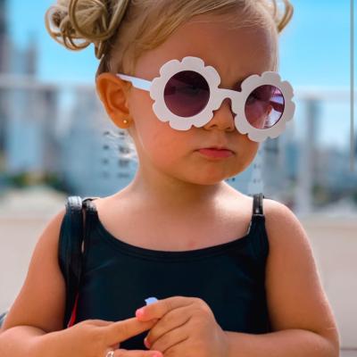 China Wholesale Cheap Sunglasses Kids Sun Protect UV Cute Round Flower Pattern Toddler Girls Baby Kids Beach Sunglasses Anti Shading Glass Sun Glasses for sale