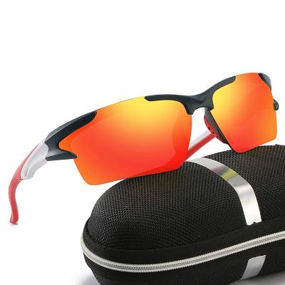 China Custom Colored Cycling Men's Bicycle Sunglasses Custom Colored Wrap Sunglasses Bike Logo Cycling Outdoor Sport Sun Glasses Mirror Glass for sale