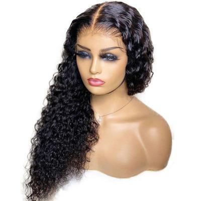 China Deep Wave Lace Front Deep wave Human Hair Wigs Brazilian HD Transparent Lace Frontal Closure Wigs Jerry Curly Wig Human Hair for sale