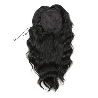 China Body Wave body wave drawstring ponytail for women afro human hair with clip in hairpiece short ponytail wig for sale