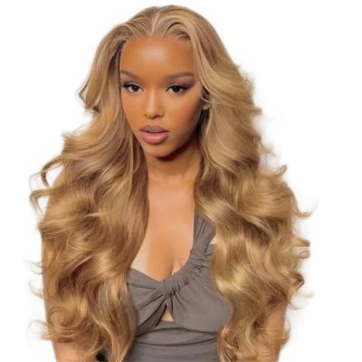 China Body Wave Pre Plucked HD Transparent lace Human Hair Wig Princess Honey Blonde  Body Wave Lace Frontal Human hair wig for sale