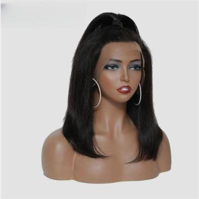 China Straight transparent lace  glueless human hair wig Lace Front Human Hair Wigs For Women  Bone Straight Bob Wig for sale