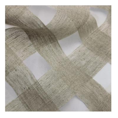 China New Desgin 87%Linen 13%Nylon Organic Fabric Lightweight Jacquard For Curtain And Upholstery Canvas Nylon Fabric for sale