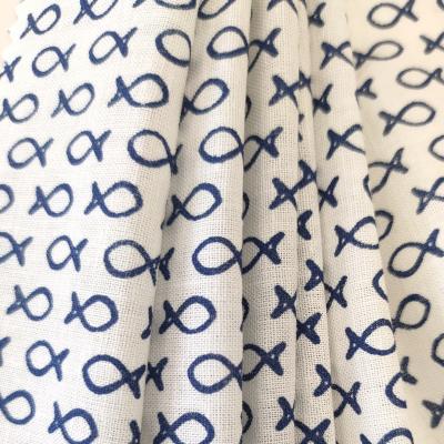 China Printed pattern 55% 45% organic cotton fabric wholesale canvas for garment and home textile cotton fabric linen fabric for sale