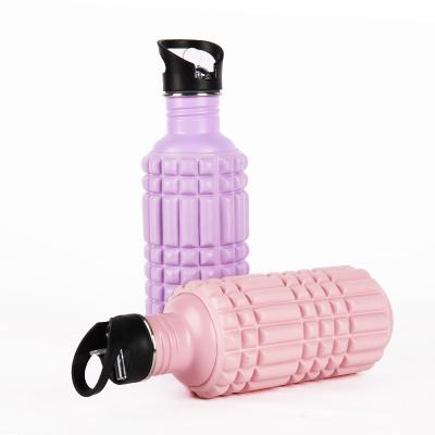 China Aonfit Manufacturer Standard Double Wall Gym Foam Roller Comfortable Portable Sports Water Bottle Eco-friendly Durable for sale