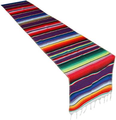 China Fabric Fiesta Party Wedding Decorations Picnics Dining Table Mexican Serape Table Runner Outdoor Handwoven for sale