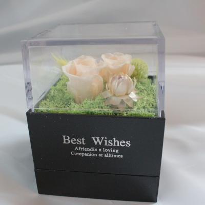 China New Romantic Eternal Flower Gift Box Flower Rose Jewelry Gift Box Preserved Handmade Forever for sale