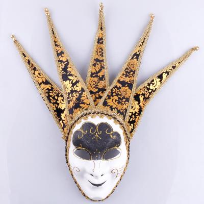 China Halloween Venetian Wall Mardi Gras Mask Masquerade Mask Jester Venetian Resin Music PVC Mask Mardi Gras for sale