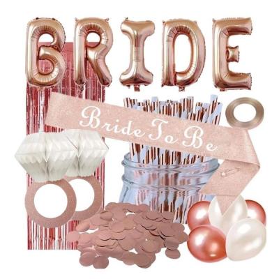 China Bridal Shower Gifts Bachelorette Party Supplies Rose Gold Bride Foil Balloon Bachelorette Party Decorations Bride To Be Kit for sale