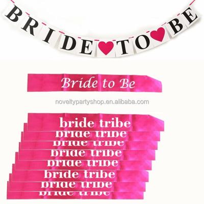 China Good Quality Bride To Be Bridal Banner Sashes 9pck Shower Gift Bachelor Party Supply for sale