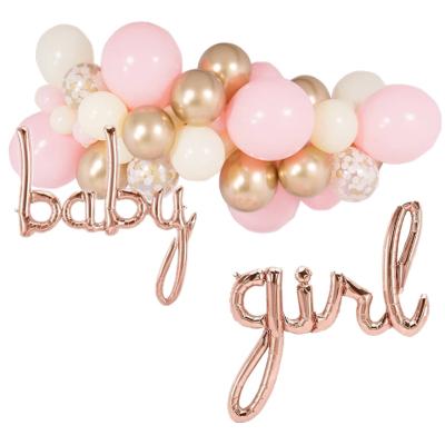 China Festival Stuff Pink Baby Shower Balloon Arch Garland Kit Party Decoration Supplies for sale