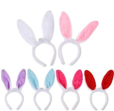 China Hair Decoration Easter Bunny Costume Props Light Up Bunny Ears Headband Easter Bendable Plush LED Soft Bunny Ears for sale