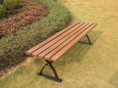 China China LFurniture Metal Frame Wooden Bench with Back Plans for Garden-14 for sale