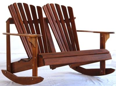 China Double Seat Solid Wood Rocking Chair for sale