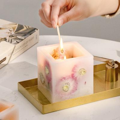 China Flowers Gift Box Home Decoration Light Luxury Dry Scented Candles Packaging Private Label for sale