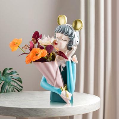 China China Fresh Furniture Home Collection Decorative Resin Flower Bouquet Girls Crafts for sale