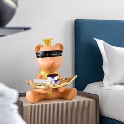 China Cute simple dry crown compote decorations resin decor resin storage tray home storage tray for sale