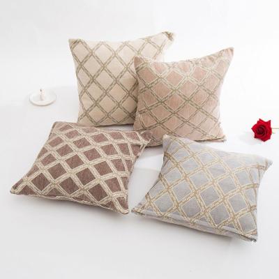 China OEM-CUSTOM Tile Europe Light Grid Pattern Luxury Creative Home Decorative 100% Cotton Tile Cushion for sale