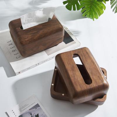 China Put a creative simple tissue box storage wooden grain ornaments resin towel household home decor for sale