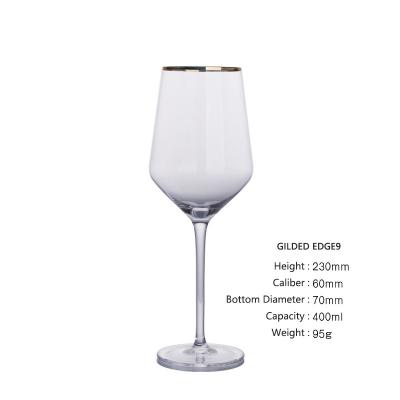 China Minimalist Gold Plated Lead Free Crystal Champagne Glass Creative Cocktail Stemware Red Wine Glass for sale