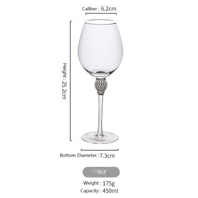 China Creative gold simple minimalist Rim Wine Glass Goblet of Crystal Glass Diamond Red Wine for sale