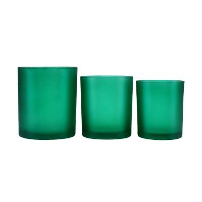 China Sustainable 210ml Custom Green Candle Jars Jar Glass Jar With Different Kind Lid for sale