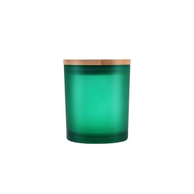 China Sustainable 300ml Custom Green Candle Jars Jar Glass Jar With Different Kind Lid for sale