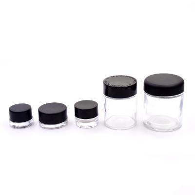 China 3ml 5ml 9ml 60ml 90ml Child Clear Viable Pots Heavy Duty Herb Flower Container Test Vial With Black Screw Plastic Child Safe Cap for sale