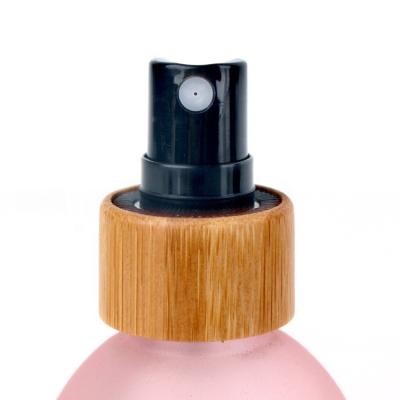 China Custom Viable Luxury Pink Bamboo Empty Testing Refillable Perfume Bottle 40ml Perfume Bottle Spray Lids Essential Oil Vial Vial Glass Perfume Bottle for sale