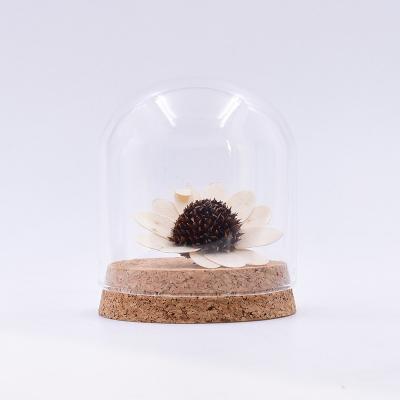 China Factory direct viable glass shade simulation flower vase eternal flower blowing glass jar with cork for sale