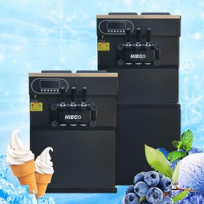 China Snack Factory Large Capacity Three Flavors Floor Standing Soft Ice Cream Machines Stainless Steel Table Top Ice Cream Makers for sale