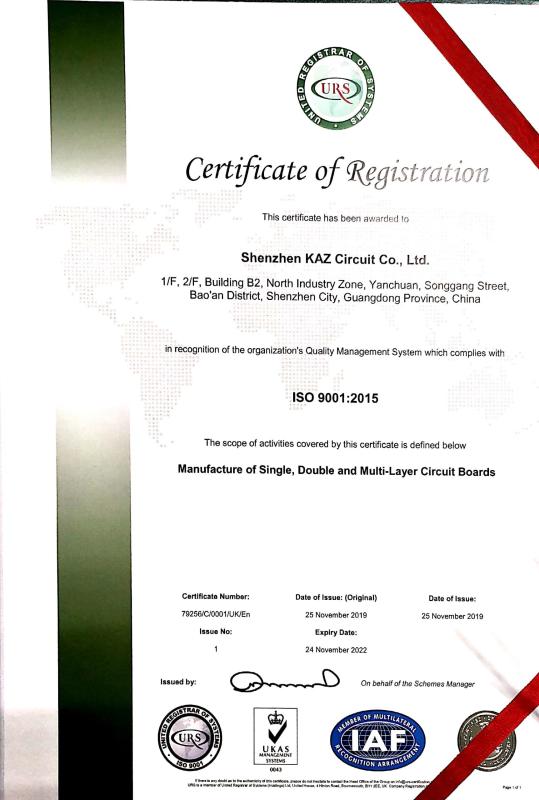 ISO9001 - Shenzhen KAZ Circuit Co., Ltd